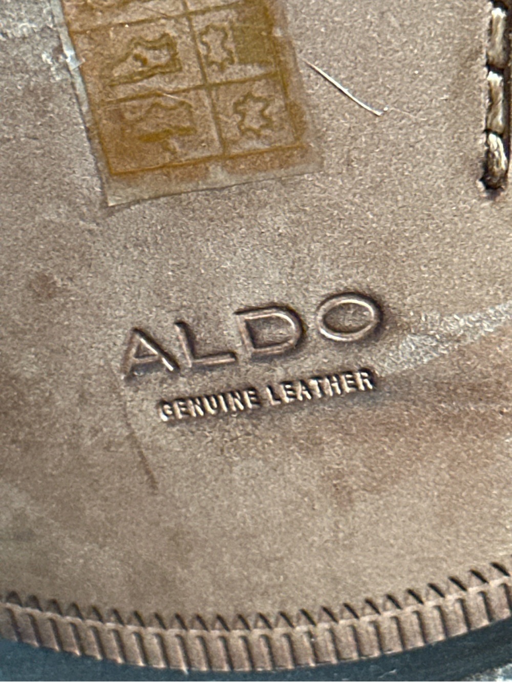 ALDO Men’s Cognac Leather Cap Toe Dress Shoes Size 9 - Picture 6 of 6